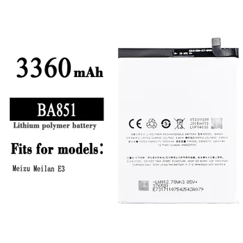 100% Originalios Aukštos Kokybės BA851 Bateriją Už Meizu Meilan E3 Didelės Talpos 3360mAh įmontuotas Naujas Ličio Baterijas