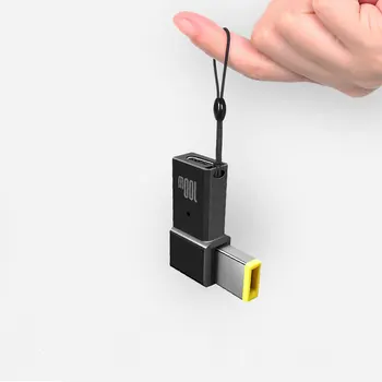 100W USB C Tipo Moterų Kvadratinių PD Plug Konverteris USB-C Greito Įkrovimo Kabelį, Skirtą Thinkpad Nešiojamas DC Maitinimo Adapteris Jungtis