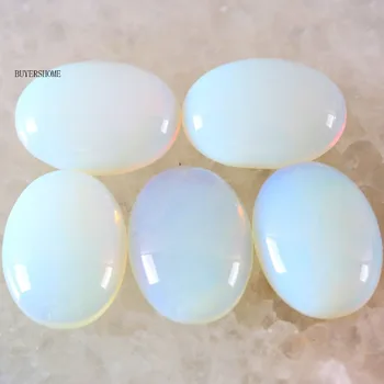 18x25MM Ovalo formos Natūralus Akmuo Granulių White Opal KABINA Cabochon Papuošalai Priėmimo 