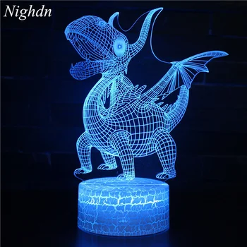 3D Dinozaurai Lempa LED Nakties Šviesos Vaikams, Miegamojo staliukas, Lempa Nuotolinio Valdymo Dovana Žaislai, Vaikų Kambario Dekoro naktinė lempa