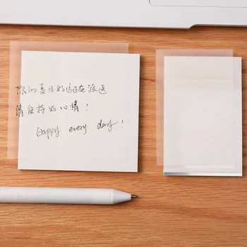 50Pcs Kūrybos Skaidrus PET Memo Pad paskelbė Sticky Notes Planuotojas Lipdukas Notepad Mokykliniai Reikmenys Kawaii Raštinės reikmenys