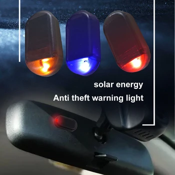 Automobilių Apsaugos, Šviesos, Saulės energija Varomas Imituojamas Manekeno Signalizacijos Belaidžio Įspėjimo Anti-Theft Atsargiai Lempa LED Mirksi Imitacija