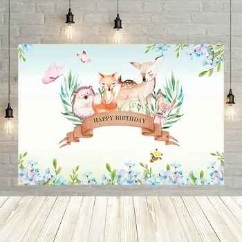 Avezano Vaiko Miško Gėlių Laukinių Gyvūnų Baby Shower Naujagimių Gimtadienio Reklama Apdailos Backdrops Nuotrauka Fone Studija