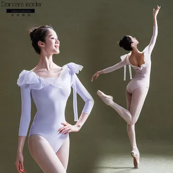 Baleto Leotard Moterų Naudotis Drabužius ilgomis Rankovėmis Akių Gimnastika Leotard Suaugusiųjų Ballerina Etape Kostiumai