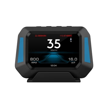 HUD OBD2 GPS Automobilių Head Up Display prekinis, galinis Stiklo Su Automobilių Spidometro Apsaugos Signalizacija Vandens Oil Temp greičio viršijimo Diagnostikos