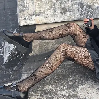 Japonų Stiliaus moteriškos Pėdkelnės Juodos Pėdkelnės Plonos Tuščiaviduriai Iš Tampri, Pėdkelnės Clubwear Besiūlių žvejybos tinklas Tinklelio Pėdkelnės Stora