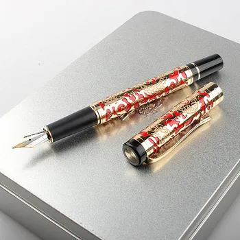 Jinhao Naują Atvykimo Mados Dizaino Prabangūs Aukso Drakonas Modelis 0,5 mm Plunksnų Fontanas Pen Rašalo Rašikliai