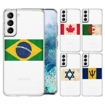 Kanada Izraelio Nacionalinė Vėliava Japonija Telefono dėklas Samsung Galaxy S21 S22 S20 FE Ultra 5G S10 S10E S8 S9 Plus 10 Pastaba Aišku, Padengti