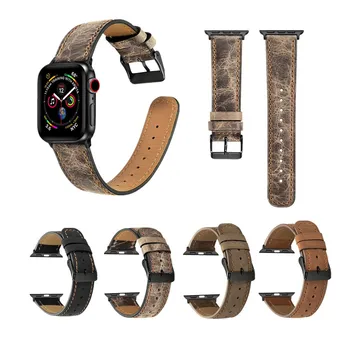 Klasikinis Tamsiai Odos Dirželis Apple Watch Band Serijos 6/SE/5/4/3/2 38/42MM 40MM 44MM Keičiamų Apyrankė iWatch Riešo Diržas