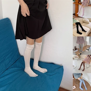 Moteris aukštakulniais Kojinės vientisos Spalvos Flip Flop Tabi Split Toe per Kelio Kojinės Šokių Grupė Streetwear