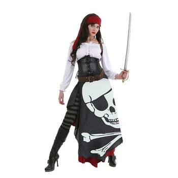 Moterų Čigonų Piratų Kostiumai Helovyno Karnavalas Uniformas Šalis, Cosplay Kostiumai, Kaukolė Reklama Fancy Dress Piratai Apranga