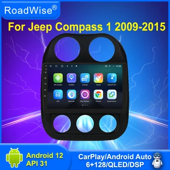 Roadwise Android 12 Automobilio Radijo Multimedijos Carplay Už Jeep Compass 1 MK 2009 - 2015 M. 4G Wifi Navi GPS 2din DVD Autostereo Headunit