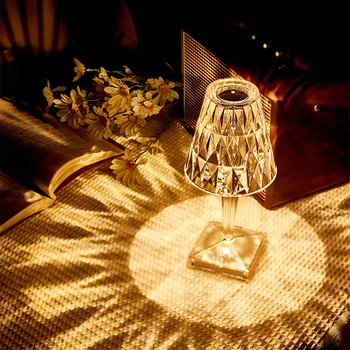 Romantiška Deimantų Kristalų Šešėlis LED Atmosfera Projekcija Šviesos USB Touch Kontrolės Lentelė, Šviesos, Restoranas, Baras Lovos Dekoro Lempos
