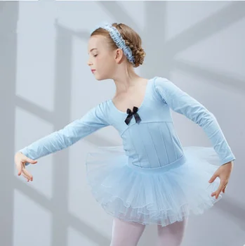 Rudenį ir žiemą 2019 Ilgas rankovėmis Spandex Gimnastika Leotard Mergaičių Baleto Suknelė Drabužių Vaikams, Šokių Drabužiai