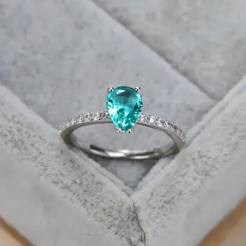 S925 Sterlingas Sidabro Prabanga Ovalo Formos, Smaragdas Deimantas Žiedas Elegantiška Asmenybė Vestuvinį Žiedą, Paprastas Dizainas
