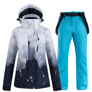Slidinėjimo kostiumas vyrams žiemos snieglenčių dukart valdybos vandeniui šiluma storio kvėpuojantis slidinėjimo kostiumas vyrų ir moterų kostiumas
