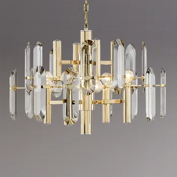 Trumpas dizaino krištolo sietynai modernios LED šviesos Aukso kristal r kambarį valgomasis kambarys kroonluchte hanglamp