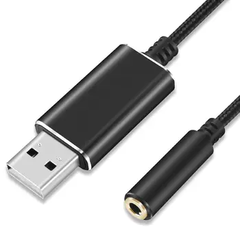 USB Garso Sąsaja 2 In 1 USB Išorinės Garso plokštės Kompiuterio, Nešiojamojo kompiuterio PS Ausinių Adapteris, Usb 3,5 Aliuminio Lydinys