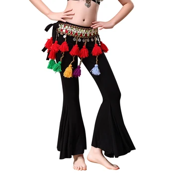 Vaikų Pilvo Šokiai, American Tribal Stiliaus Merginos Dancewear Užsiliepsnojo Kelnės Jogos Kelnės Vaikams, Pilvo Šokių Kelnės