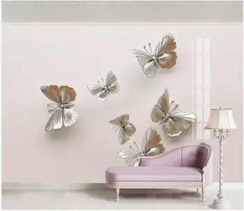 WDBH užsakymą freskos 3d foto tapetai HD šviesos prabanga spalvinga 3D drugelis nostalgiškas fone kambario tapetai sienų ir 3 d