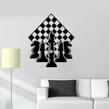 Šachmatų Žaidėjas Chessmen šachmatų lentos Sienos Meno, Lipdukai, Decal Dekoro Vinilo Plakatas Freskos keičiamajame Custom 